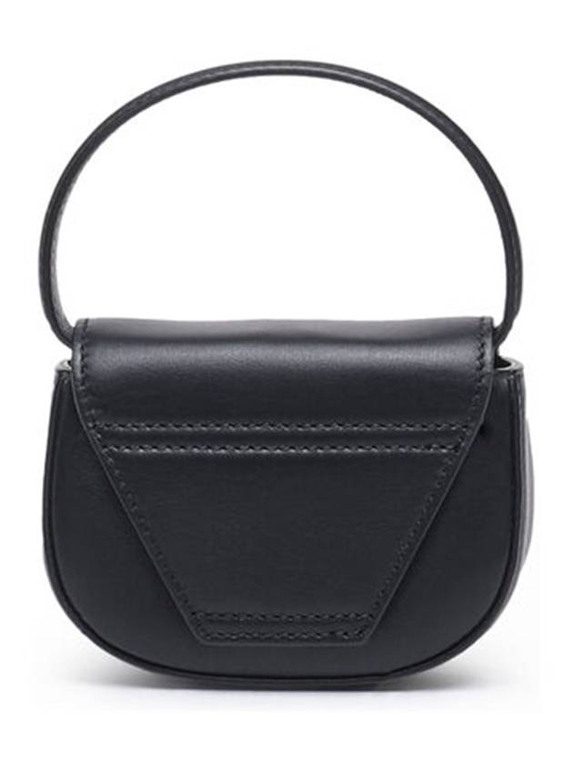 1DR Round Logo Leather Mini Shoulder Bag Black - DIESEL - BALAAN 3