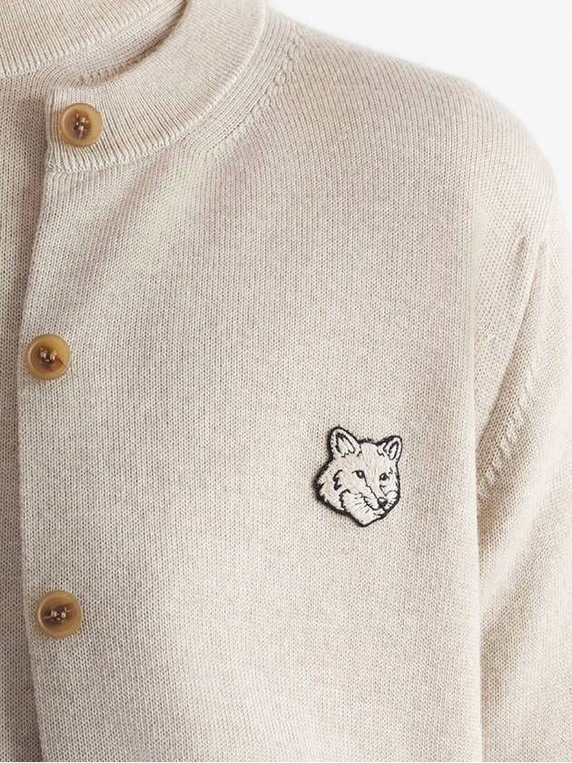 Bold Fox Head Patch Regular Cardigan Beige Melange - MAISON KITSUNE - BALAAN 4