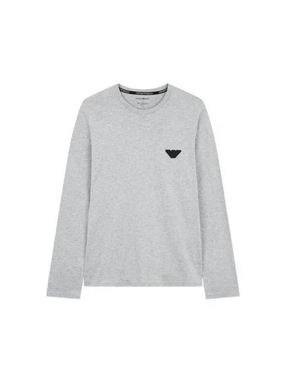 UNDERWEAR Men s Textured Logo Long Sleeve T Shirt Melange Gray 271424 - EMPORIO ARMANI - BALAAN 1