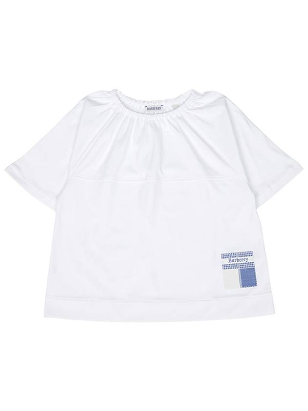 Kids Logo Patch Cotton Short Sleeve T-Shirt White - BURBERRY - BALAAN 2