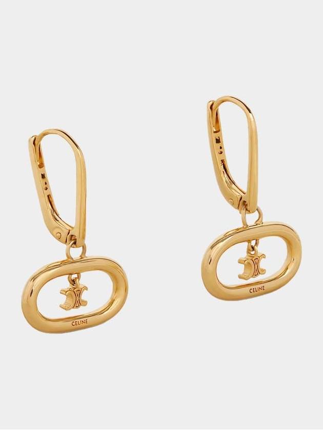 Maillon Triomphe Mobile Earrings Brass Gold - CELINE - BALAAN 4