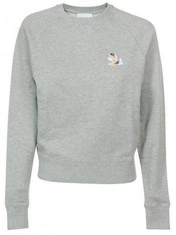 Dressed Fox Patch Sweatshirt Gray Melange - MAISON KITSUNE - BALAAN 1