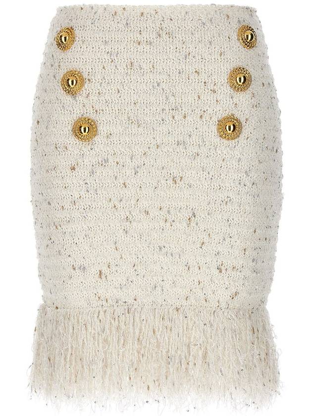 Balmain 'Fringed Tweed' Skirt - BALMAIN - BALAAN 1