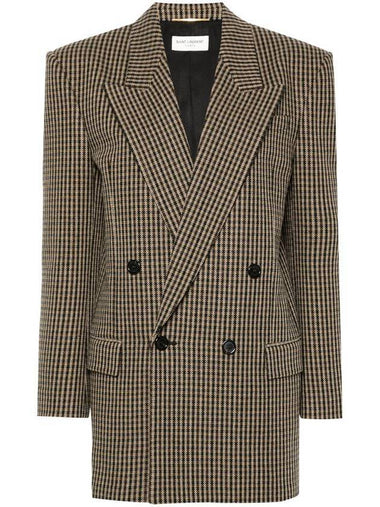 Double Breasted Blazer Jacket Beige - SAINT LAURENT - BALAAN 1