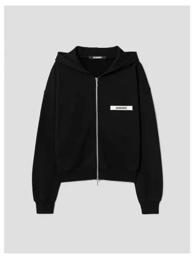 Jacquemus Men s Le Hooded Sweatshirt Hoodie Zip up Gro Grain Black Domestic Product GM0024072628667 - JACQUEMUS - BALAAN 1