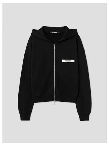 Jacquemus Men s Le Hooded Sweatshirt Hoodie Zip up Gro Grain Black Domestic Product GM0024072628667 - JACQUEMUS - BALAAN 1