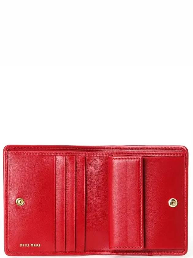 Matelasse Leather Half Wallet Red - MIU MIU - BALAAN 5