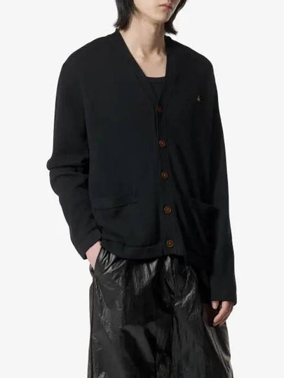 V Neck Cotton Cardigan Black - VIVIENNE WESTWOOD - BALAAN 2