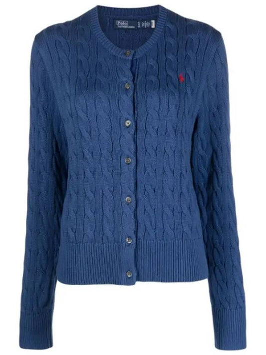 24SS Polo Women's Pony Logo Embroidered Cable Cardigan 211891643009 - RALPH LAUREN - BALAAN 1