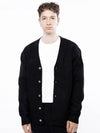 Men s M243OT01BK Dense Hachi Wool Blended Y neck Knit Cardigan Black - CHANCE'S NOI - BALAAN 2