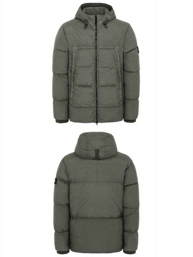 Men's Crinkle Reps Hooded Down Padding Green - STONE ISLAND - BALAAN 5