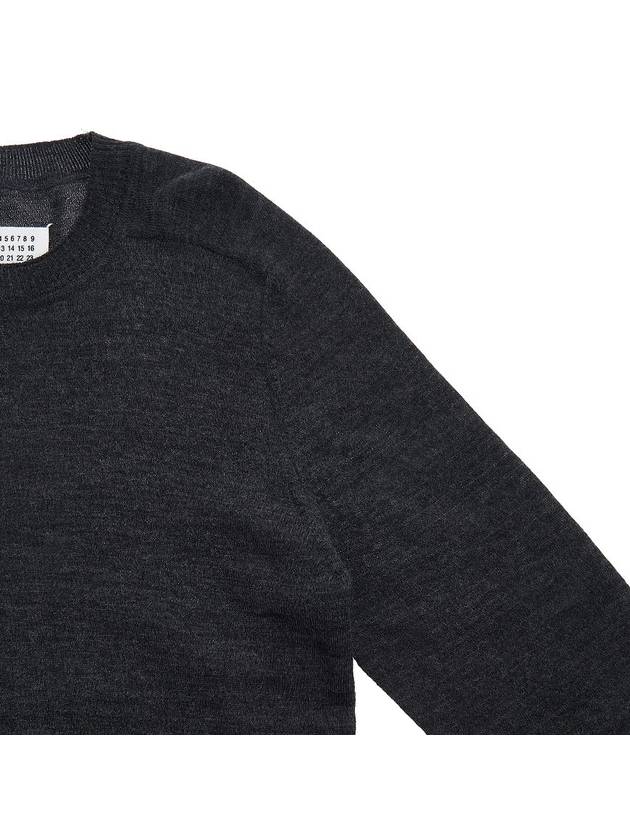 MM6 Women's Back Stitch Wool Knit Top Gray - MAISON MARGIELA - BALAAN.