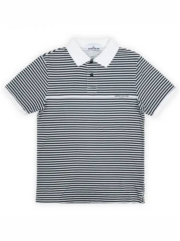 Stone Stripe Polo Shirt White Navy - STONE ISLAND - BALAAN 2