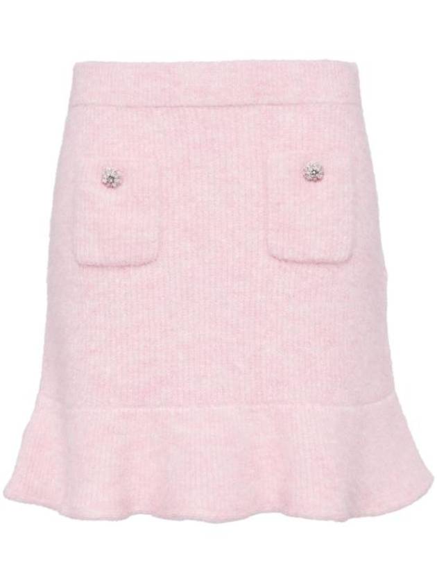 Women's Fluffy Rib Knit A-Line Skirt Pink - SELF PORTRAIT - BALAAN 2