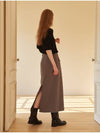 Pocket Long Skirt Brown - CORCA - BALAAN 2