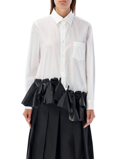 Ruffle Hem Pop Lined Shirt White Black - COMME DES GARCONS - BALAAN 2