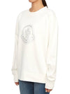 Crystal Logo Sweatshirt Off White - MONCLER - BALAAN 3