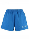 Logo Print Banded Waist Shorts Blue - SPORTY & RICH - BALAAN 2