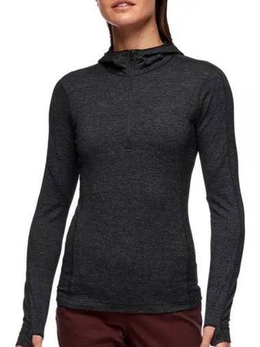 BLACK DIAMOND Solution 150 Merino Quarter Zip Hoodie WOMENS NAWAP760023 - BLACKBROWN - BALAAN 1