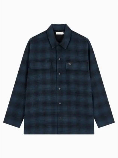 Jeans Oversized Check Long Sleeve Shirt Black Ink - CALVIN KLEIN - BALAAN 1