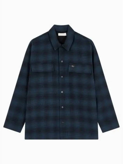 Jeans Oversized Check Long Sleeve Shirt Black Ink - CALVIN KLEIN - BALAAN 2