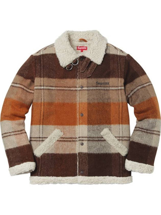 Plaid Shearling Bomber Brown - SUPREME - BALAAN 1