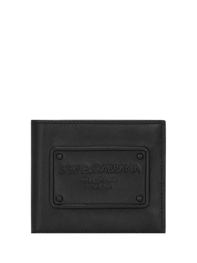 Logo Leather Half Wallet Black - DOLCE&GABBANA - BALAAN 2