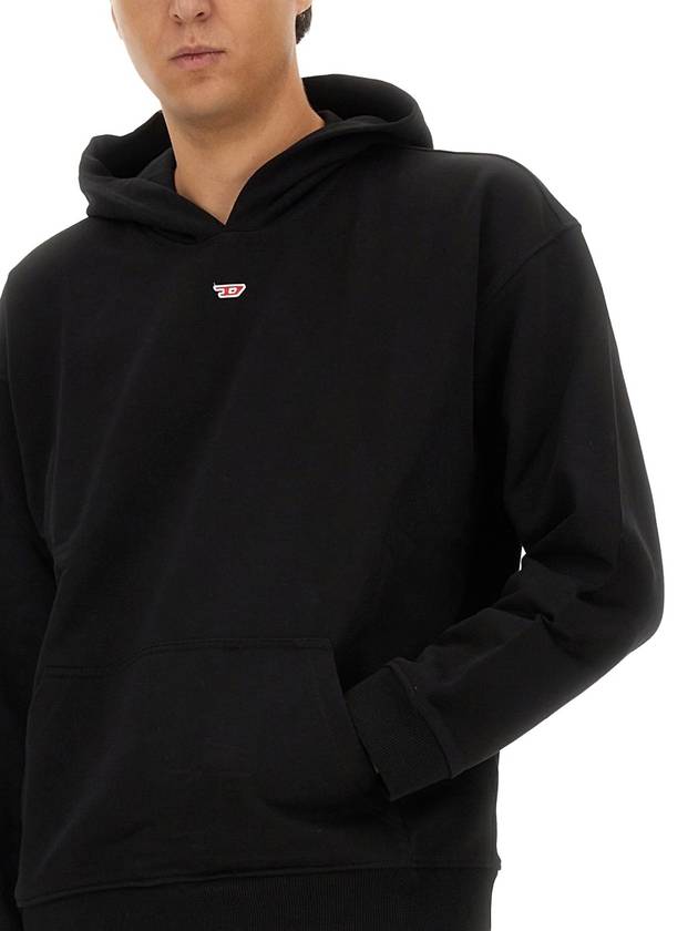 D Logo Patch Hoodie Black - DIESEL - BALAAN 5