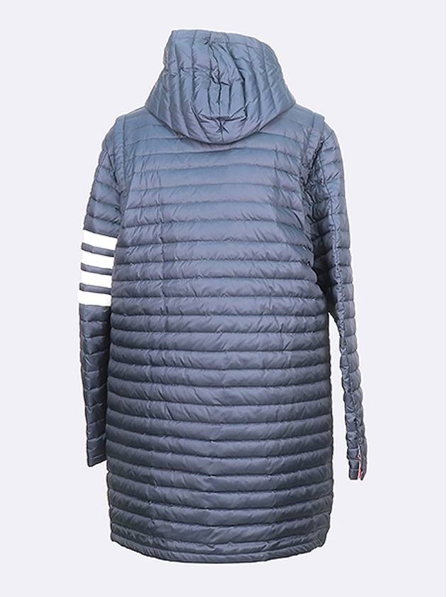 MOD013 Navy color diagonal armband down fill hood men s padded jacket size 3 - THOM BROWNE - BALAAN 3