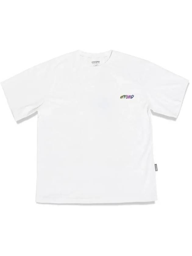 Hologram Decal Logo Short Sleeve T-Shirt White - OFFGRID - BALAAN 4