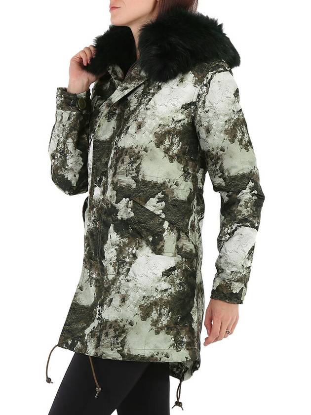 Mr & Mrs Italy Ladies Army Printed Nylon Parka Midi, Size XX-Small - MR & MRS ITALY - BALAAN 3