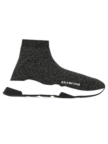 Speed ​​Logo High Top Sneakers Glitter Black - BALENCIAGA - BALAAN 1