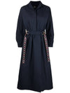 Women's A-Line Belt Long Dress Navy - ETRO - BALAAN.