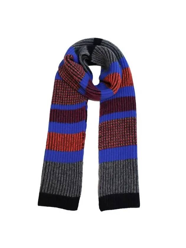 Striped Wool Muffler Blue Red - PAUL SMITH - BALAAN 2