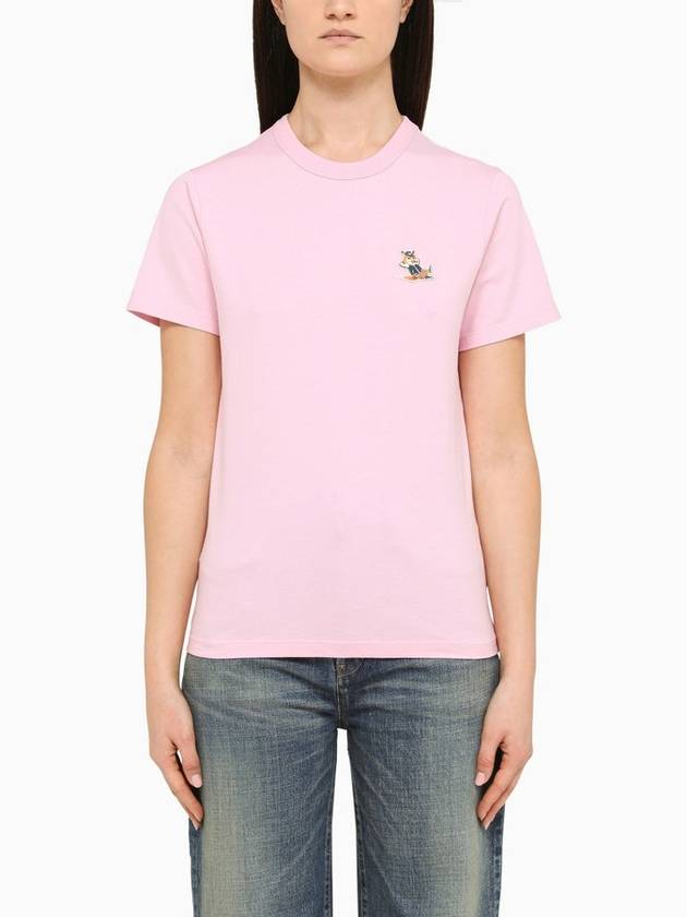 Dressed Fox Patch Short Sleeve T-Shirt Dusty Rose - MAISON KITSUNE - BALAAN 2