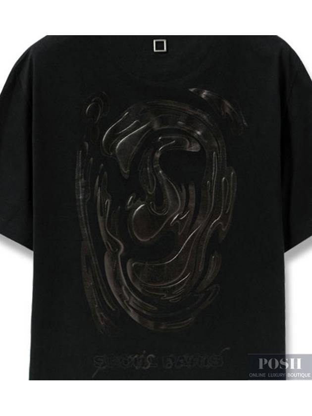 Black Metallic Graphic T Shirt W243TS04708B - WOOYOUNGMI - BALAAN 3