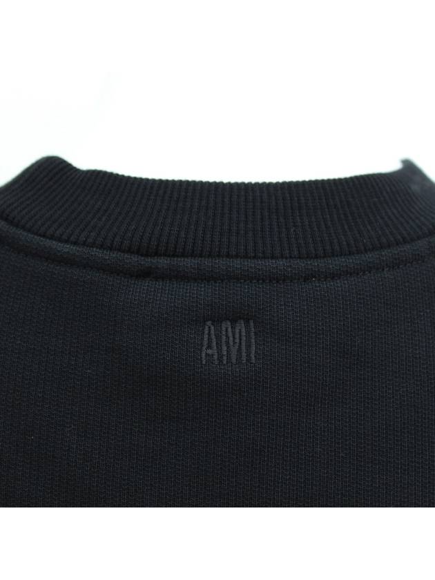 Small Heart Logo Sweatshirt Black - AMI - BALAAN 7