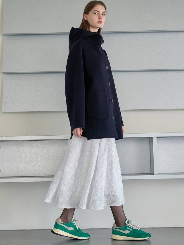 Hooded Handmade Coat Navy - MITTE - BALAAN 4