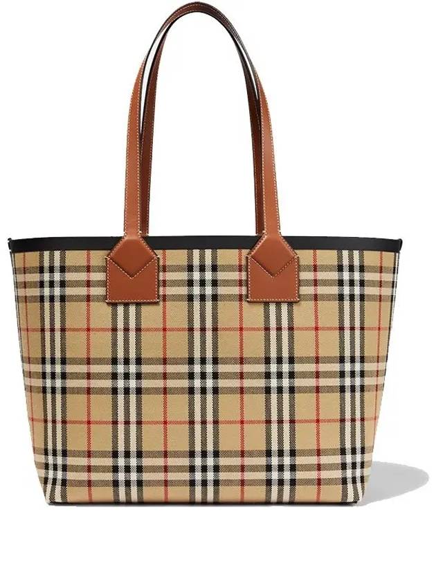 London Check Medium Cotton Tote Bag Archives Beige - BURBERRY - BALAAN 2