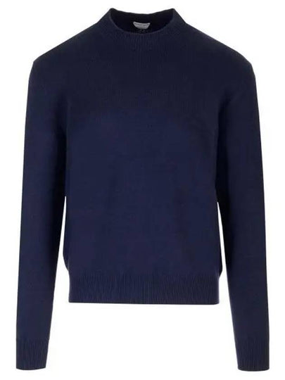 Crew Neck Cashmere Knit Top Navy - BOTTEGA VENETA - BALAAN 2