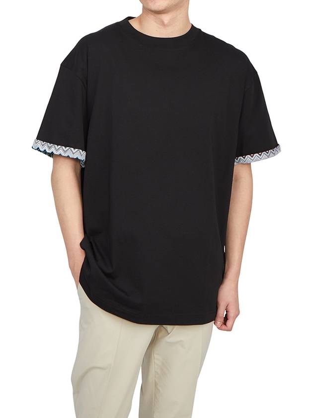 Crew Neck Cotton Short Sleeve T-Shirt Black - MISSONI - BALAAN 6