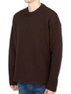 Crew Neck Wool Knit Top Brown - TEN C - BALAAN 3