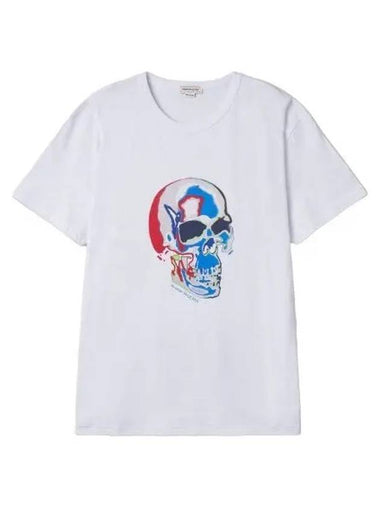 Solarized Skull T Shirt White Short Sleeve Tee - ALEXANDER MCQUEEN - BALAAN 1