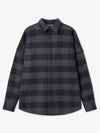 Logo Print Check Long Sleeve Shirt Black - PALM ANGELS - BALAAN 2