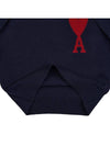 Big Heart Logo Wool Knit Top Navy - AMI - BALAAN 9