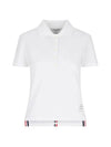 Classic Pique Center Back Stripe Relaxed Fit Short Sleeve Polo Shirt White - THOM BROWNE - BALAAN 3