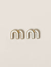 Enameled Metal Earrings White - MIU MIU - BALAAN 3