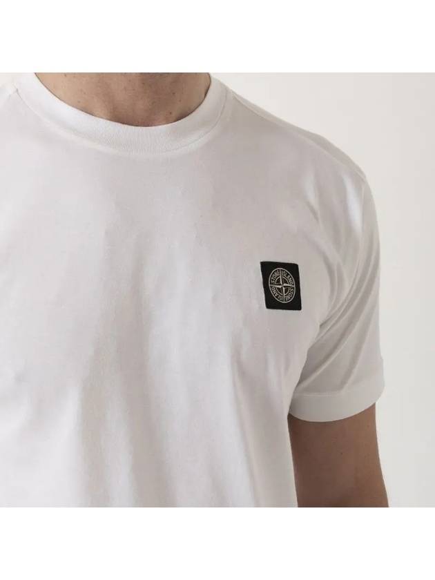 Logo Patch Cotton Short Sleeve T-Shirt White - STONE ISLAND - BALAAN 4