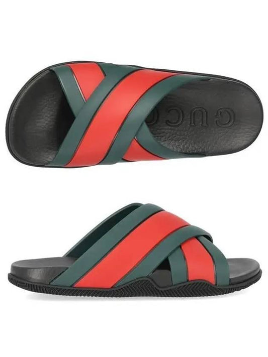 X Strap Web Rubber Slippers - GUCCI - BALAAN 2