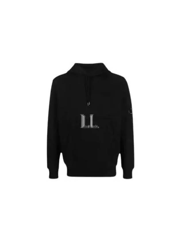 Logo Patch Drawstring Hoodie Black - CP COMPANY - BALAAN 2